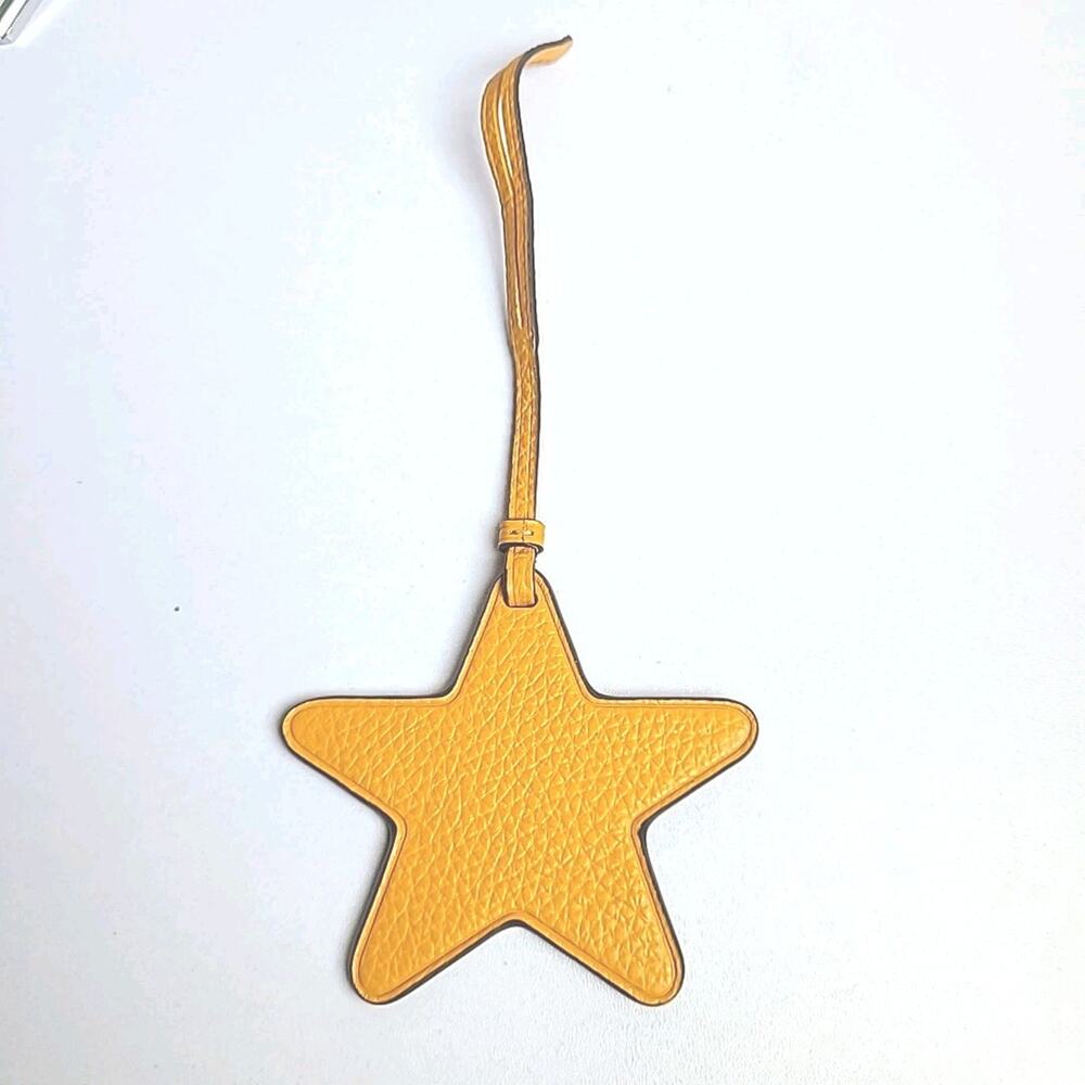 NWT Coach Large 4" Pebbled Leather Golden Yellow Star Bag Charm
